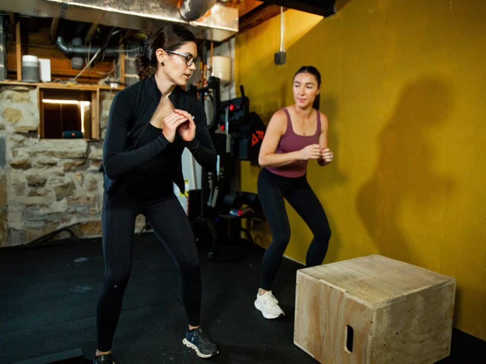 Coach Victoria Parris of Parris Performance Institute coaching during a private training class